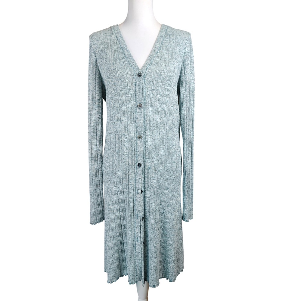 Anthropologie Akemi + Kin Cardigan Sweater Womens M Chateaux Heather Green Long
